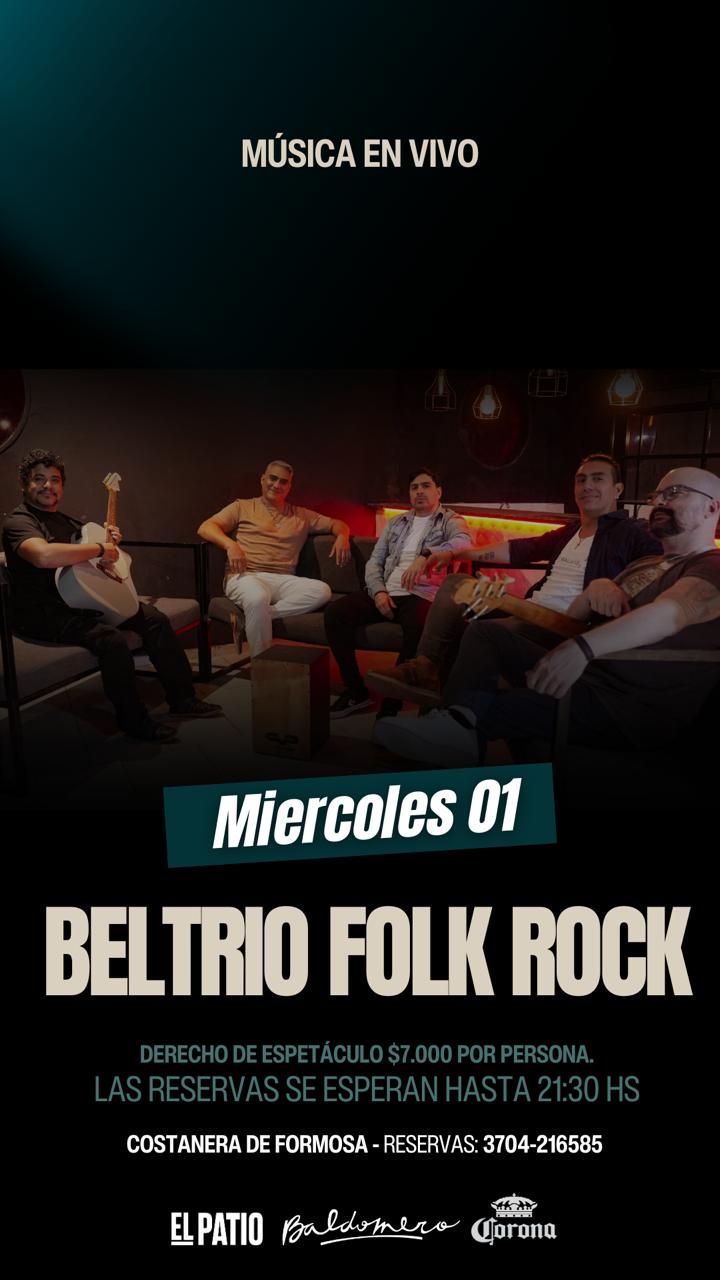 Flyer show El Patio Baldomero – BELTRÍO 1 de Abril 2026