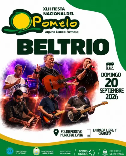 Flyer Fiesta Nacional del Pomelo – BELTRÍO 20 de septiembre de 2026